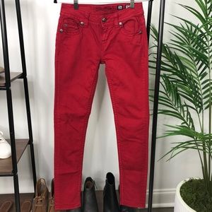 Miss Me Mid Rise Skinny Jeans Red Size 26